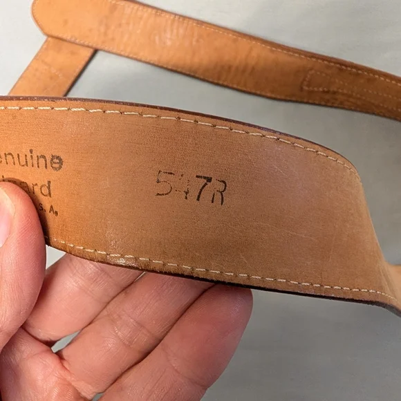 Vintage Justin Boots Genuine Lizard Brown Leather Belt